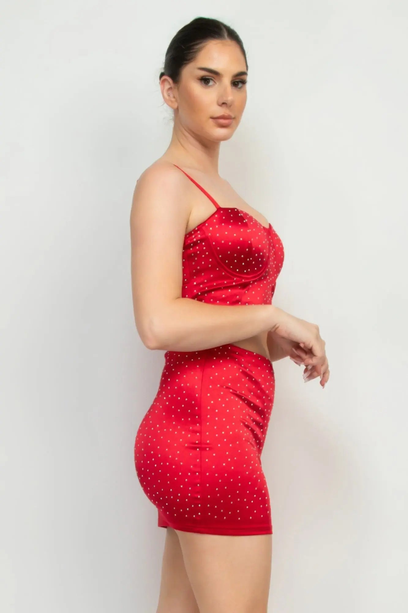 Sweetheart Bustier Rhinestones Crop Top Taylor Rouge