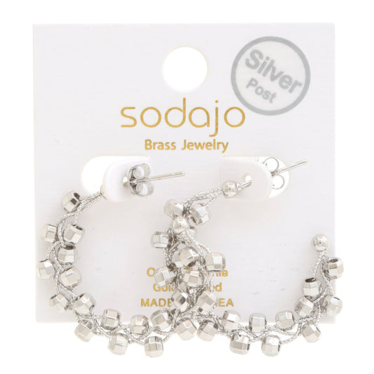 Sodajo Beaded Open Hoop Gold Dipped Earring - Taylor Rouge