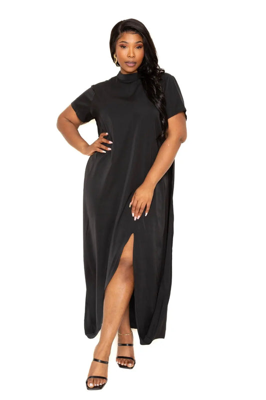 Mock neck back cape dress Taylor Rouge