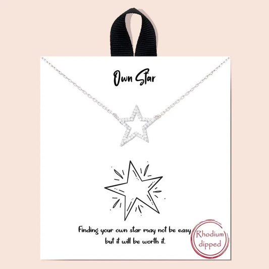 Own Star Rhinestone Dainty Metal Necklace Taylor Rouge