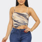 Moe Mesh Print Top - Taylor Rouge