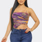 Moe Mesh Print Top - Taylor Rouge