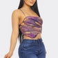 Moe Mesh Print Top - Taylor Rouge