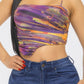 Moe Mesh Print Top - Taylor Rouge
