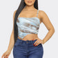 Moe Mesh Print Top - Taylor Rouge