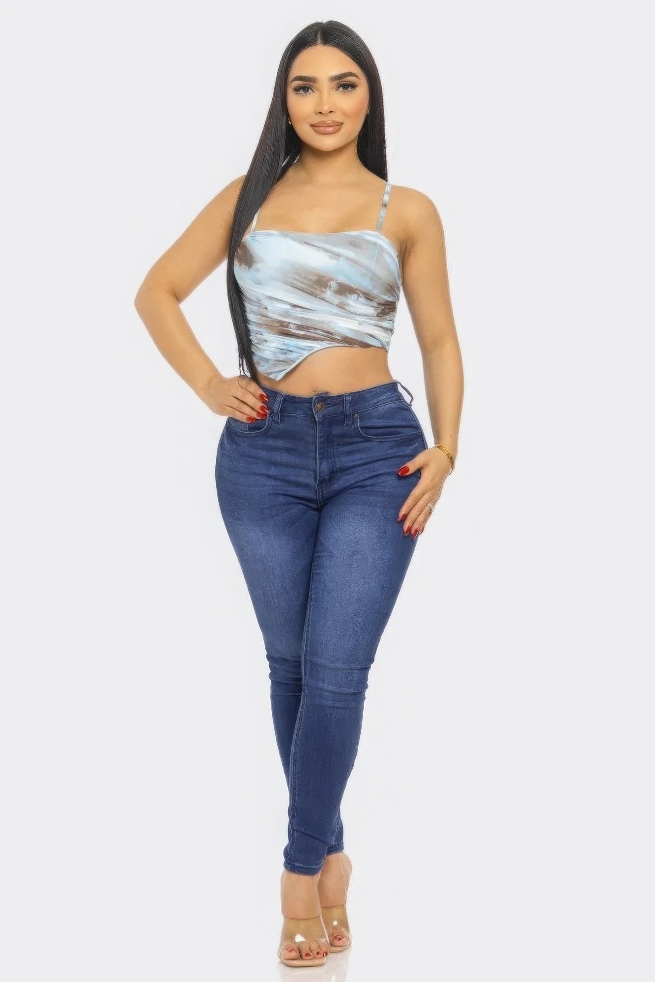 Moe Mesh Print Top - Taylor Rouge
