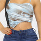 Moe Mesh Print Top - Taylor Rouge