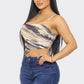Moe Mesh Print Top - Taylor Rouge