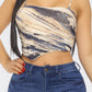 Moe Mesh Print Top - Taylor Rouge